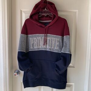 PRIMITIVE Pullover Hoodie Sweatshirt Size L Burgundy Gray Navy Blue White